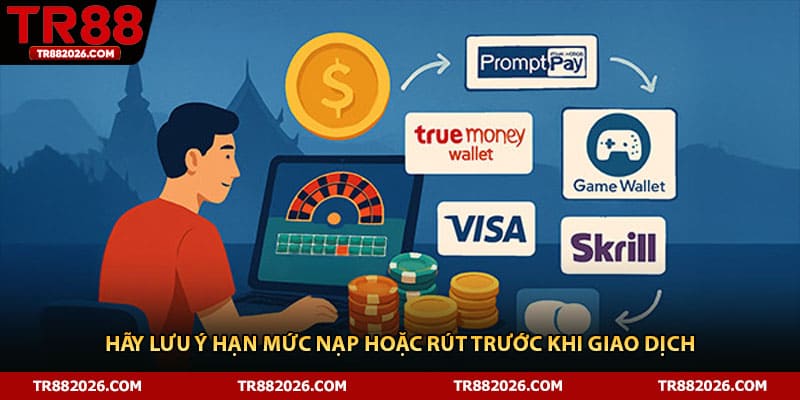 Hãy lưu ý hạn mức nạp hoặc rút trước khi giao dịch 